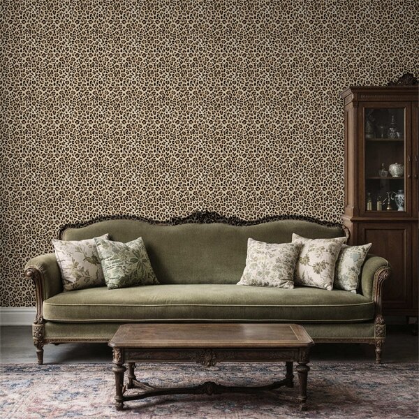 Tapet Model leopard cu pete pe fundal deschis, Tapet unic, a01151 : Uwalls.ro