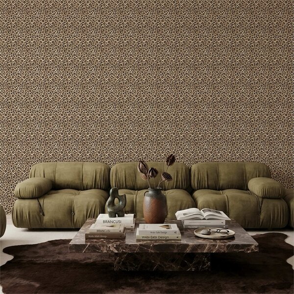 Tapet Model leopard cu pete pe fundal deschis, Tapet unic, a01151 : Uwalls.ro