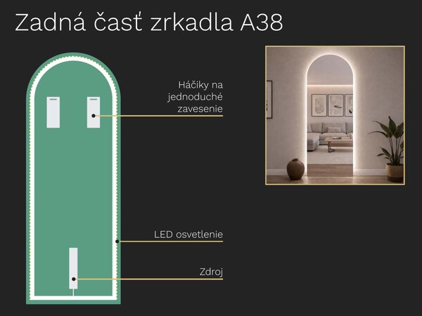 Oglindă atipică cu iluminare A38 35×93
