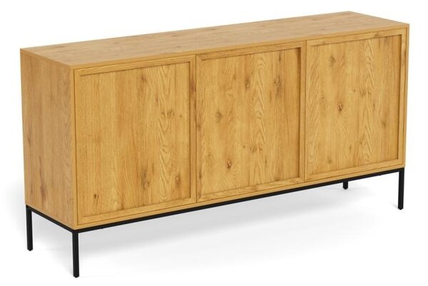 Bufet Palmdale V2, Negru mat, 80x158x40 cm