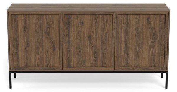 Bufet Palmdale V1, Negru mat, 80x158x40 cm