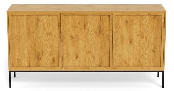 Bufet Palmdale V2, Negru mat, 80x158x40 cm