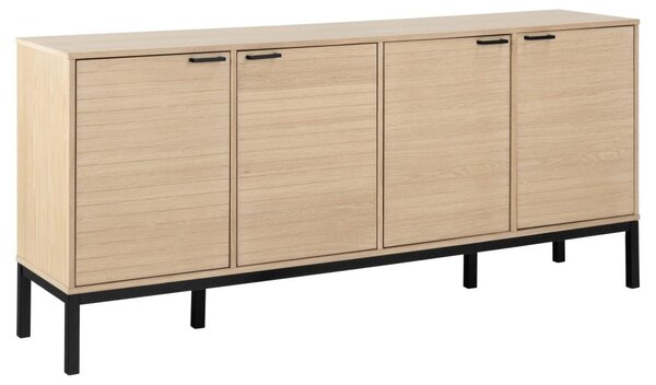 Bufet Kensington, Negru mat, 80x180x40 cm