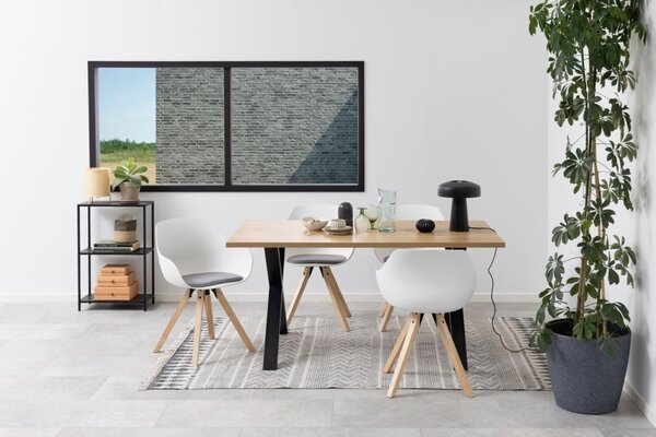 Scaun dining Tina, Gri, 80.5x56.5x53 cm