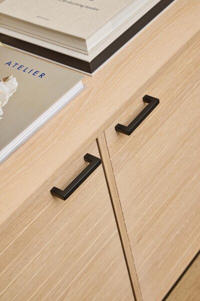 Bufet Kensington, Negru mat, 80x180x40 cm