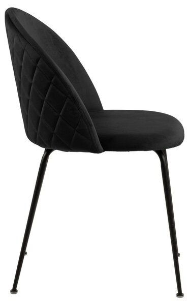 Scaun dining Louise, Negru, 80.5x49.5x54 cm