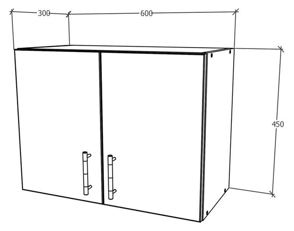 Corp haaus Karo, Gri Lucios/Alb, MDF, 60 x 30 x 45 cm