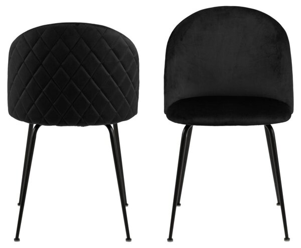 Scaun dining Louise, Negru, 80.5x49.5x54 cm