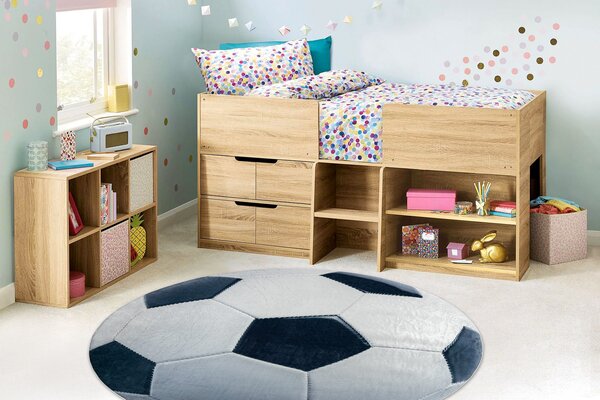 BAMBINO 38540 cerc covor lavabil - Fotbal pentru copii anti-alunecare - negru / alb