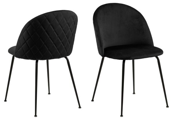 Scaun dining Louise, Negru, 80.5x49.5x54 cm