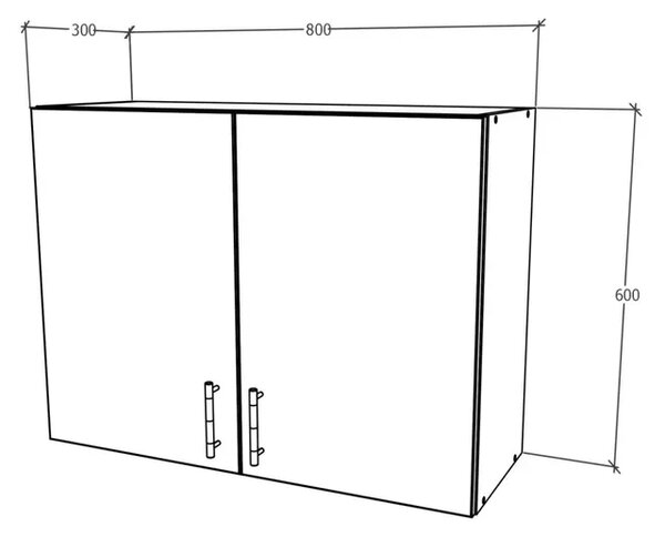 Corp haaus Karo, 2 Usi, Stejar Sonoma Inchis/Alb, 80 x 30 x 60 cm
