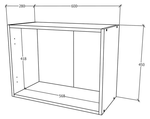 Corp haaus Karo, Gri Lucios/Alb, MDF, 60 x 30 x 45 cm