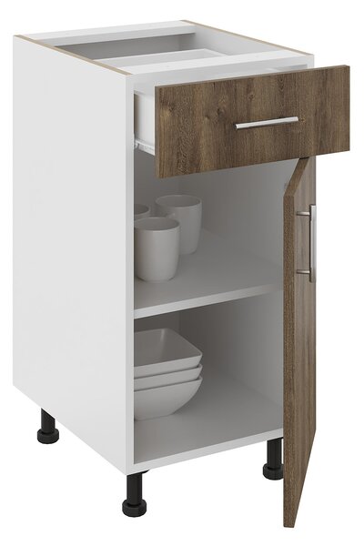Corp haaus Karo, 1 Sertar, 1 Usa, Stejar Bronz/Alb, 40 x 50 x 80 cm
