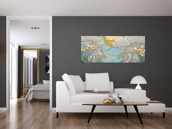 Tablou - Perle 3D în Ocean (120x50 cm)