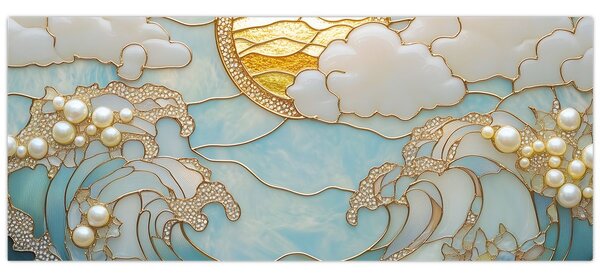 Tablou - Perle 3D în Ocean (120x50 cm)