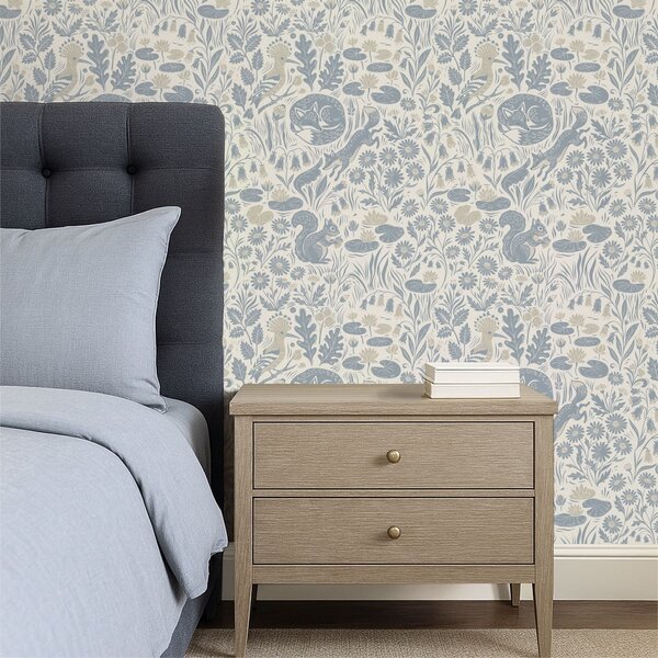 Tapet Model decorativ cu animale din pădure, Tapet natura, a01158 : Uwalls.ro