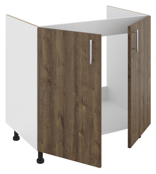 Set haaus Karo, Stejar Bronz/Alb, 80 x 50 x 80 cm, Chiuveta Inox, Cuva dreapta
