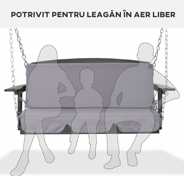 Perne pentru exterior Outsunny, spuma si poliester, 2 bucati 130x45x5 cm, gri inchis | Aosom Romania