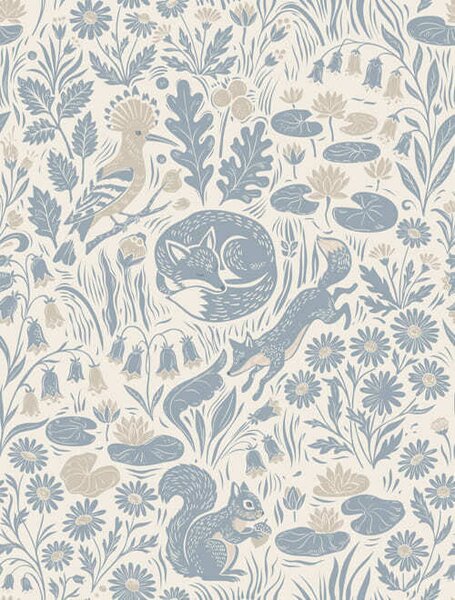 Tapet Model decorativ cu animale din pădure, Tapet natura, a01158 : Uwalls.ro