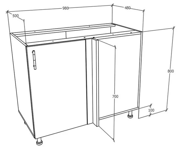 Corp haaus Karo, Alb, 98 x 50 x 80 cm
