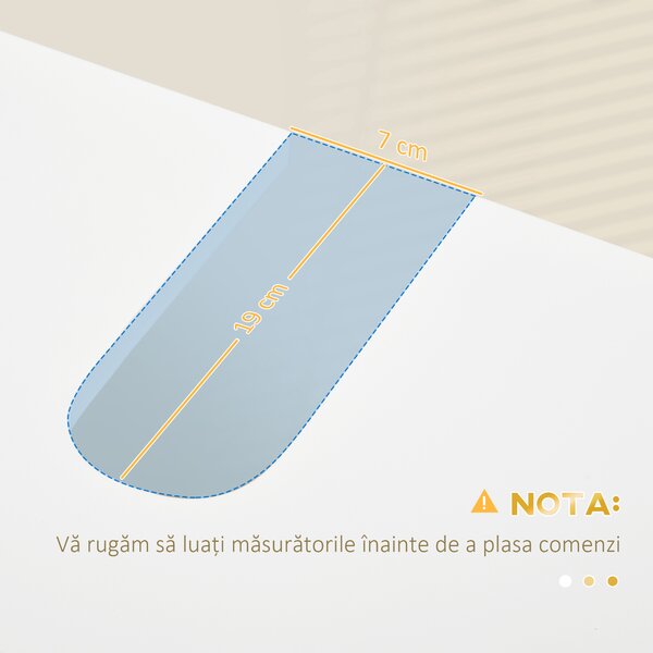 Masca pentru chiuveta cu dulap cu 2 usi Kleankin, lemn si otel, 60x30x65cm, alb si auriu | Aosom Romania