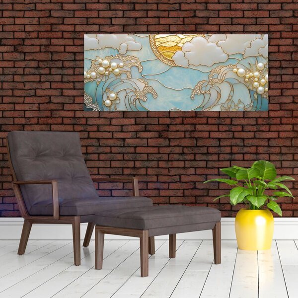 Tablou - Perle 3D în Ocean (120x50 cm)