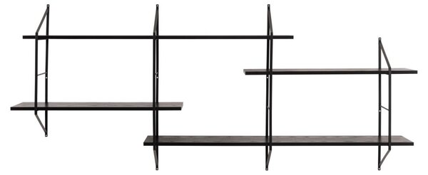 Raft de perete Belfast, Negru, 79x191x25.5 cm