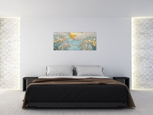 Tablou - Perle 3D în Ocean (120x50 cm)