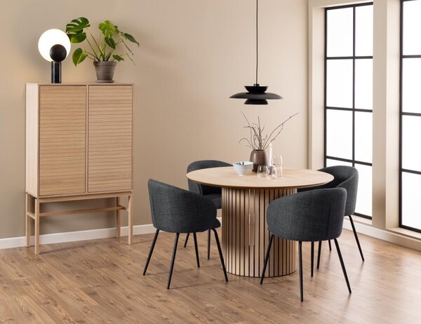 Masa dining Linley, Alb, 75x120x120 cm