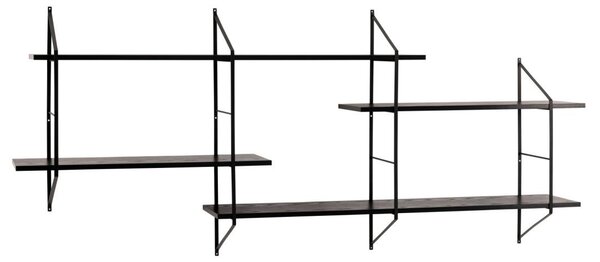 Raft de perete Belfast, Negru, 79x191x25.5 cm