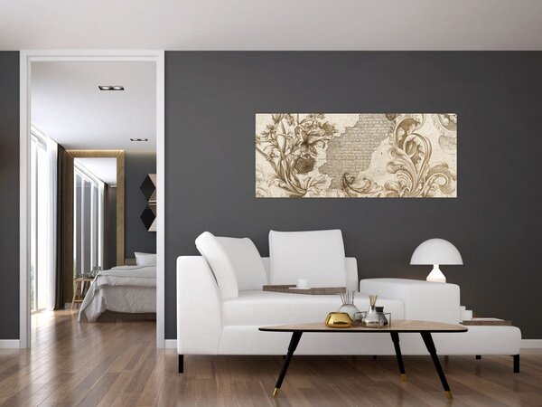 Tablou - Perete cu flori (120x50 cm)