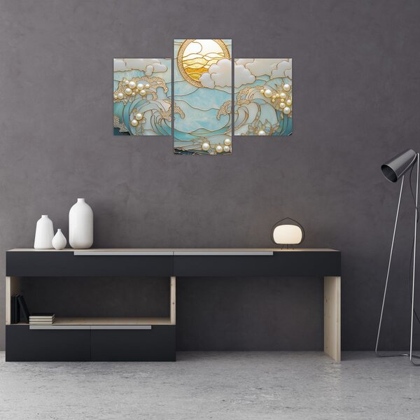 Tablou - Perle 3D în Ocean (90x60 cm)