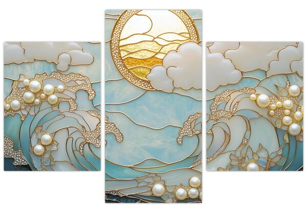 Tablou - Perle 3D în Ocean (90x60 cm)