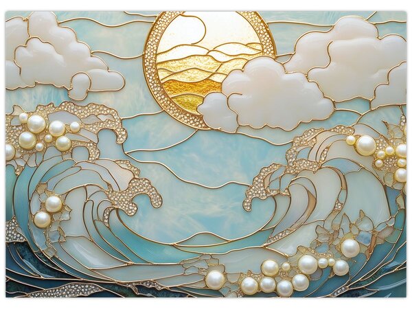 Tablou - Perle 3D în Ocean (70x50 cm)