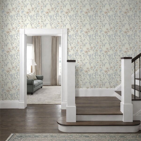 Tapet Model floral delicat, cu ramuri și flori, Tapet flori, a01159 : Uwalls.ro