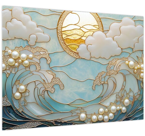 Tablou - Perle 3D în Ocean (70x50 cm)