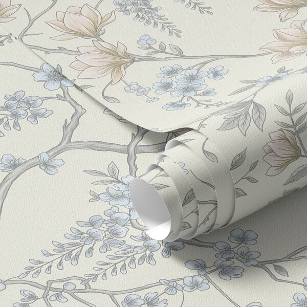 Tapet Model floral delicat, cu ramuri și flori, Tapet flori, a01159 : Uwalls.ro