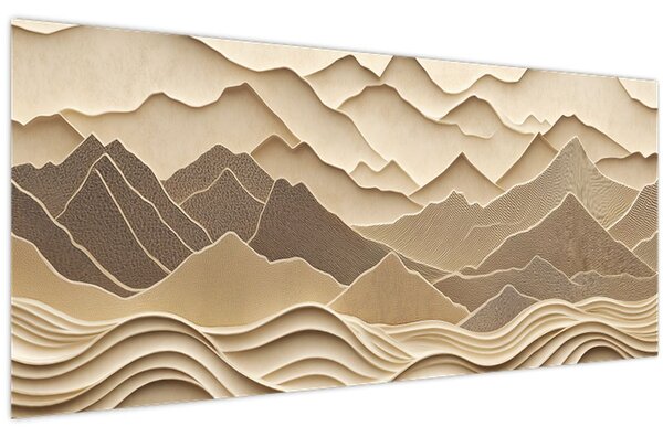 Tablou - Linii Montane 3D (120x50 cm)