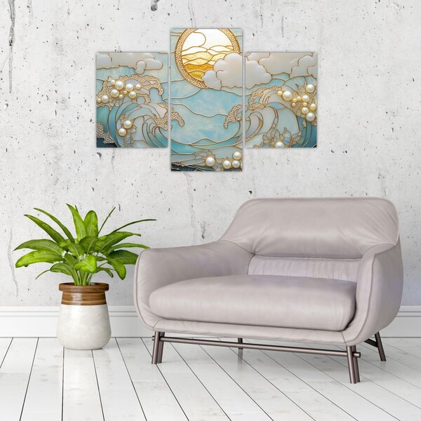 Tablou - Perle 3D în Ocean (90x60 cm)
