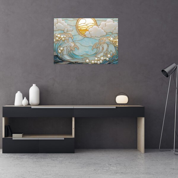 Tablou - Perle 3D în Ocean (70x50 cm)