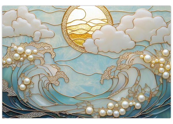 Tablou - Perle 3D în Ocean (90x60 cm)