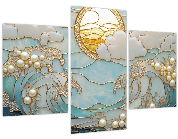 Tablou - Perle 3D în Ocean (90x60 cm)