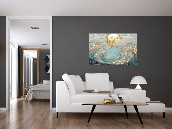 Tablou - Perle 3D în Ocean (90x60 cm)