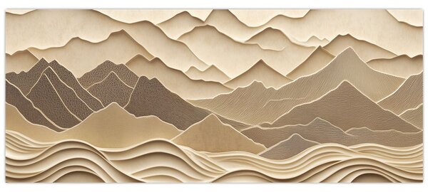 Tablou - Linii Montane 3D (120x50 cm)