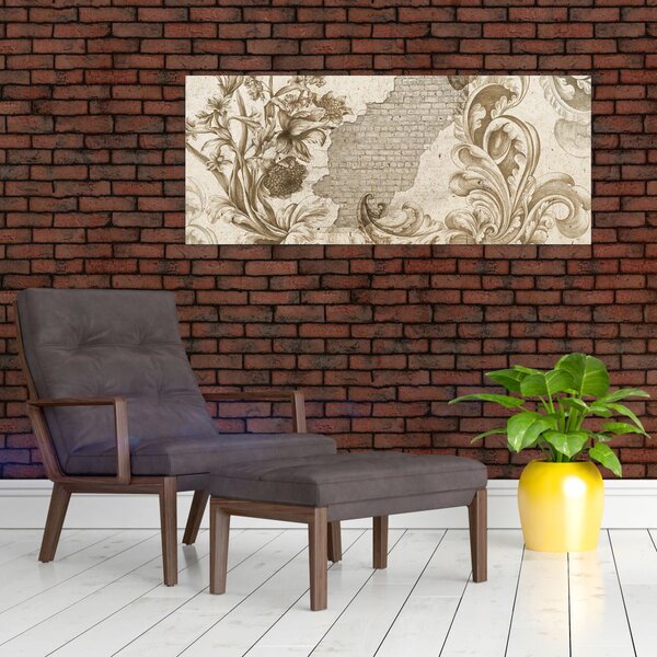 Tablou - Perete cu flori (120x50 cm)