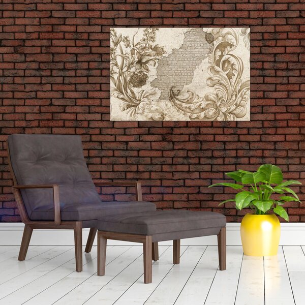 Tablou - Perete cu flori (90x60 cm)