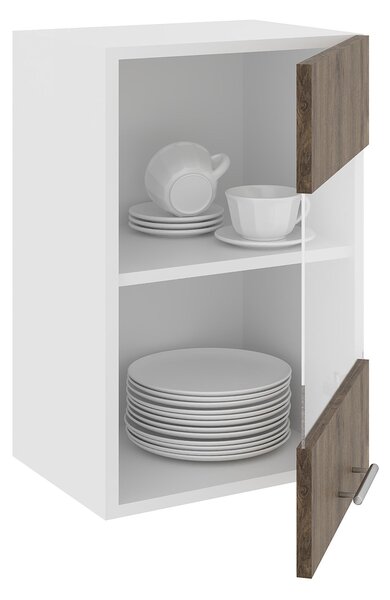 Corp haaus Karo, O Usa, cu sticla, Stejar Bronz/Alb, 40 x 30 x 60 cm
