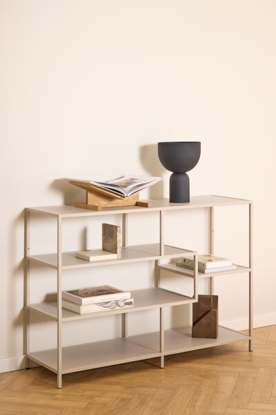 Biblioteca Seaford V1, Gri, 78x114x35 cm