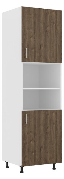 Corp haaus Karo, 2 Usi, cu spatiu cuptor, Stejar Bronz/Alb, 60 x 57 x 210 cm