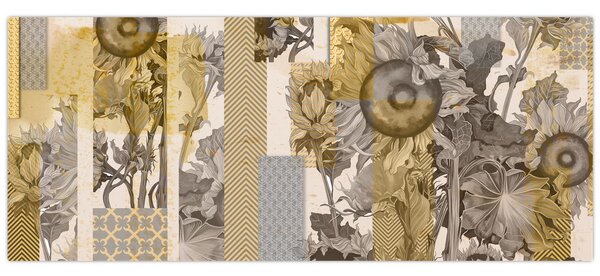 Tablou - Colaj cu floarea-soarelui (120x50 cm)